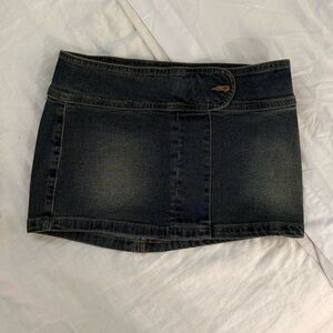 Superdown blue denim mini skirt